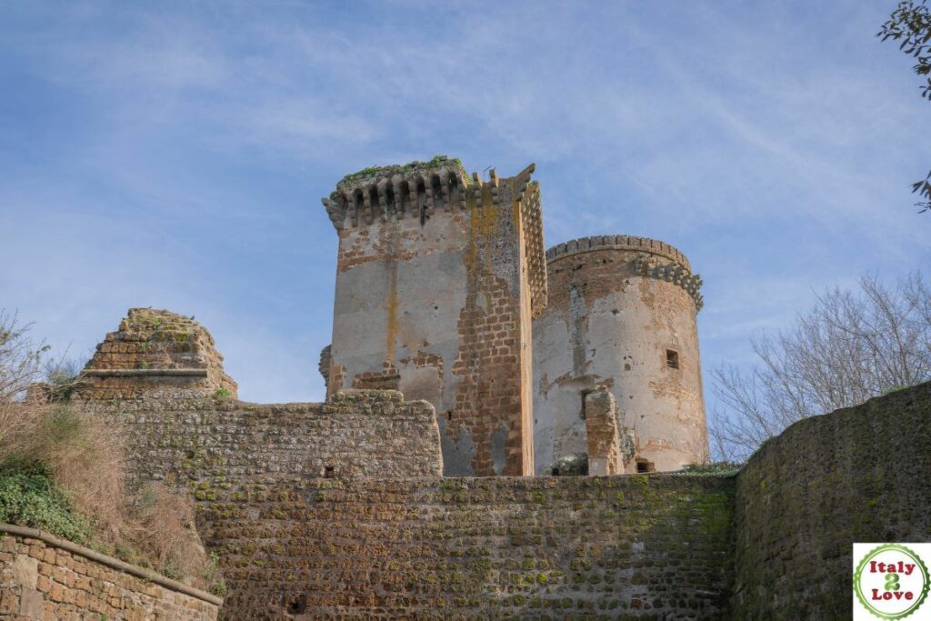 Cityscape with castle in Nepi in Lazio, Italy