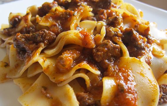 tuscany menu - Pappardelle with wild boar sauce